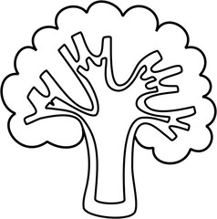 broccoli slice cartoon lineart