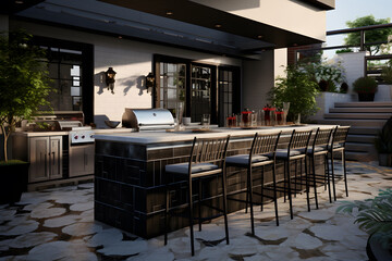 outdoor bar and grill