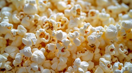 Popcorn background. Closeup on popcorn