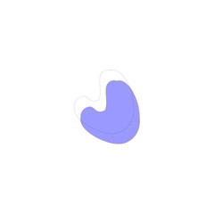 purple blob with black outline design