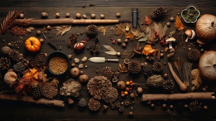 Charm of Fall: Rustic Flat Lay Composition