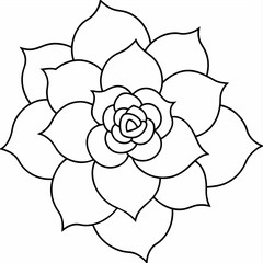 flower black and white vector illustration for coloring book	