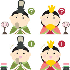 ひな祭り　ひな人形　イラストセット