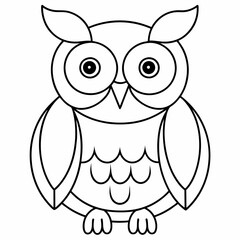 owl black and white vector illustration for coloring book	