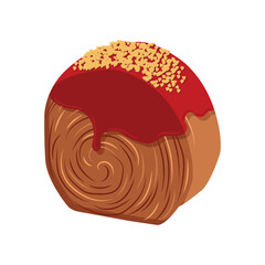 cromboloni pastry shop cartoon vector viral food croissant homemade bakery cake bread snack roll eat