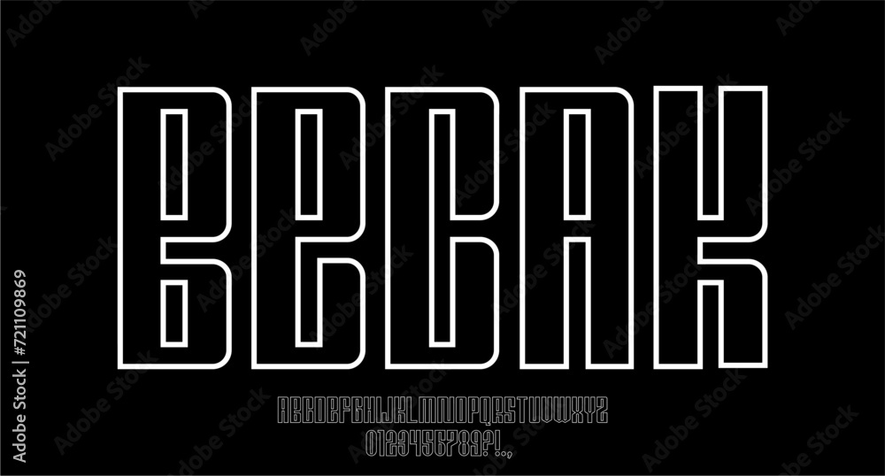Fototapete becak font display line outline uppercase high unique experimental