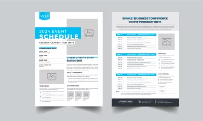 Fotobehang Event Schedule layout design template with unique design style concept © Mdobayes