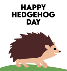 national hedgehog day with cute hedgehog