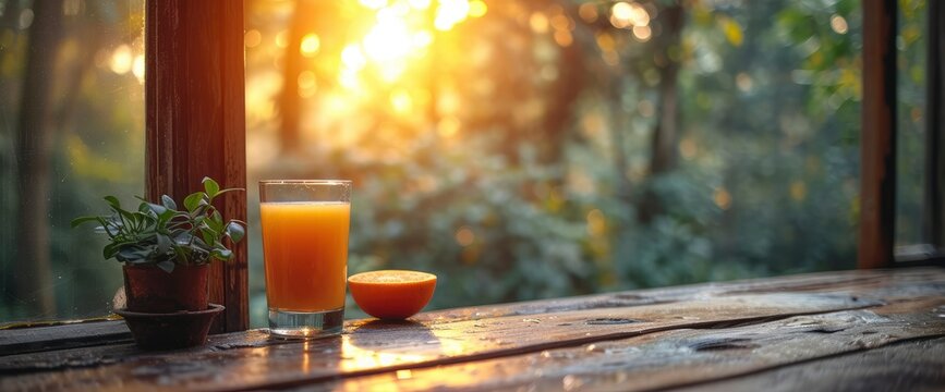 Orange Juice Ads Glass Nature Wood, Wallpaper Pictures, Background Hd