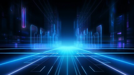 Blue Neon Business Background