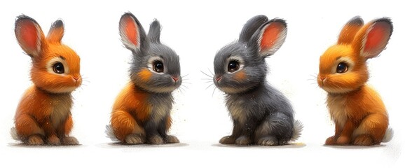 Naklejka premium Seamless Pattern Bunny Rabbit Cartoons Cute, Wallpaper Pictures, Background Hd