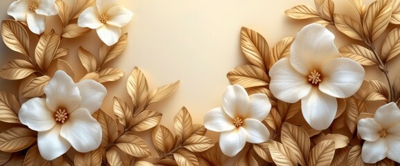 Floral Neutral Background Beige Tones, Wallpaper Pictures, Background Hd