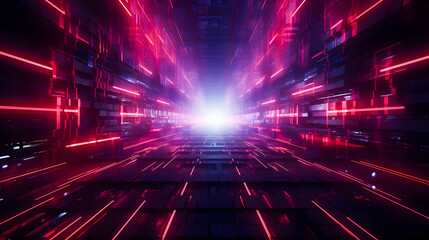 Fototapeta premium A futuristic background with sleek lines, glowing lights, and modern design elements, perfect for tech, innovation, and digital themes