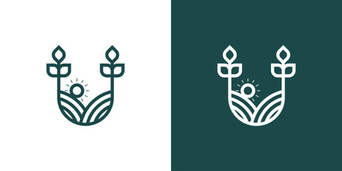 design template for plants and flowers. logo for outdoor farming