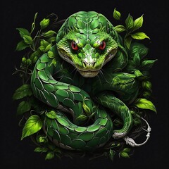 green snake illustration