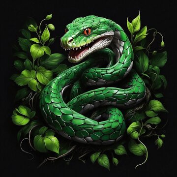 green snake illustration