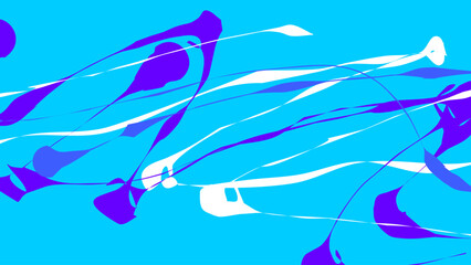 Obraz premium Abstract Purple and white Colored Multiple Brush Drag trails on Cyan Background 