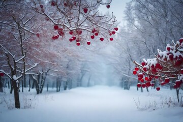 snowfall on trees