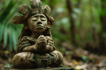 Fototapeta premium Mayan wonders: ancient civilization and mesmerizing architecture in the heart of the jungle, a visual journey through the mystique of pre-Columbian heritage and monumental ruins.
