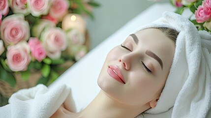 simple stock picture for beauty treatment, fresh and relaxing tone with base color hex color  