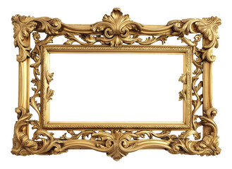 Antique golden frame isolated.