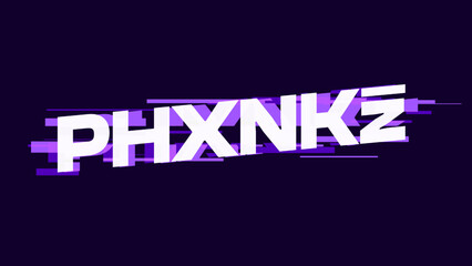 Glitched Phonk music Bold Typography, Purple Color Tone