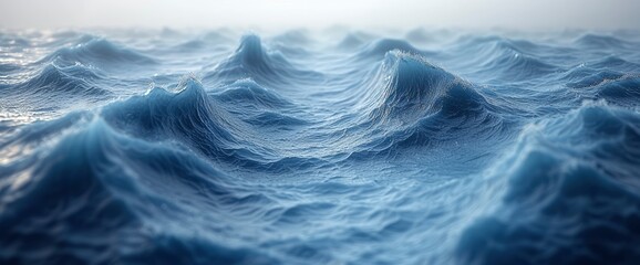 3D Realistic Cartoon Blue Water Waves, Wallpaper Pictures, Background Hd