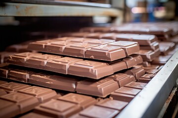 Production chocolate in factory