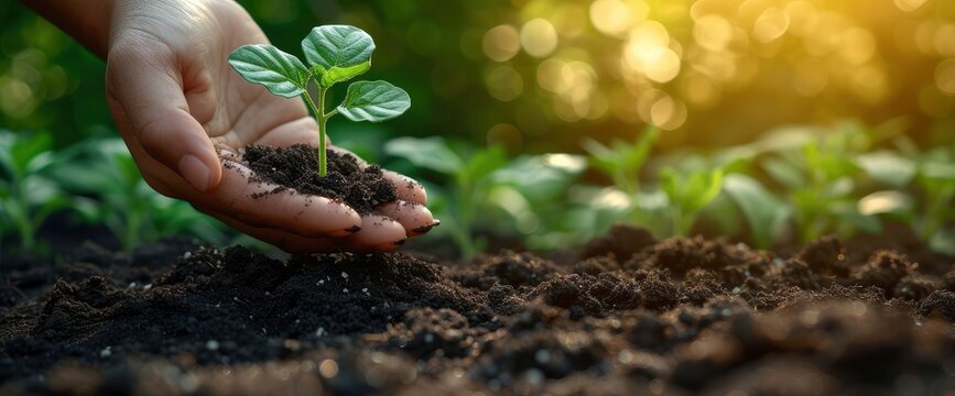 Abstract Giving Hand Young Plant Soil, Wallpaper Pictures, Background Hd