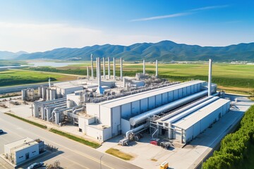 Aerial image of landscape factory industry 