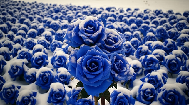 bouquet of blue roses high definition(hd) photographic creative image