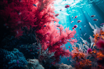 Fototapeta na wymiar Colorful coral reef in the ocean. Underwater world.