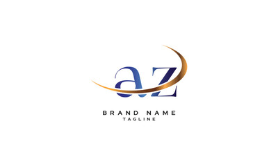 AZ, ZA, Abstract initial monogram letter alphabet logo design