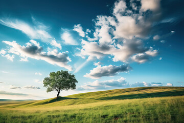 lonely tree by the nature. Generative Ai