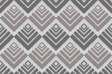 Abstract gray Ethnic ikat art. Seamless pattern in tribal, folk embroidery, and Mexican style. Aztec geometric art ornament print. vector design for fashion, fabric, wallpaper, cover, wrapping carpet.