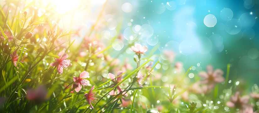 A beautiful springtime background with pink blossoms, creates a serene and natural scene.