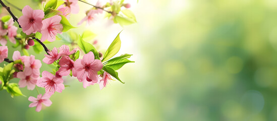 A beautiful springtime background with pink blossoms, creates a serene and natural scene.