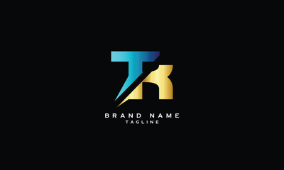TK, KT, Abstract initial monogram letter alphabet logo design