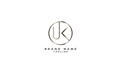 UK, KU, Abstract initial monogram letter alphabet logo design