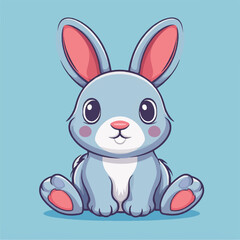 Cute Rabbit Sitting cartoon vector illustration