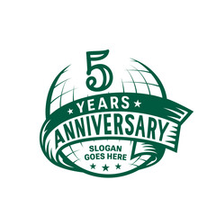 5 years anniversary design template. 5th logo. Vector and illustration.