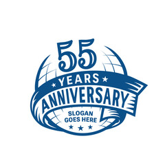 55 years anniversary design template. 55th logo. Vector and illustration.