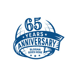 65 years anniversary design template. 65th logo. Vector and illustration.