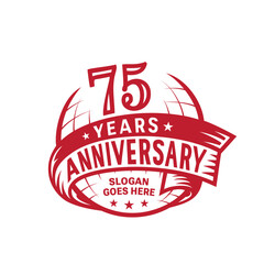 75 years anniversary design template. 75th logo. Vector and illustration.