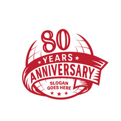 80 years anniversary design template. 80th logo. Vector and illustration.