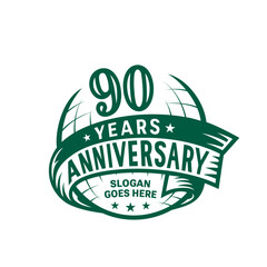 90 years anniversary design template. 90th logo. Vector and illustration.