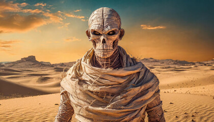 evil skeleton at a cemetery monster dark horror scary Halloween creepy spooky © pixs:sell