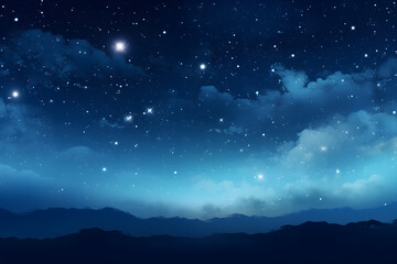 Celestial night sky with stars and planets background