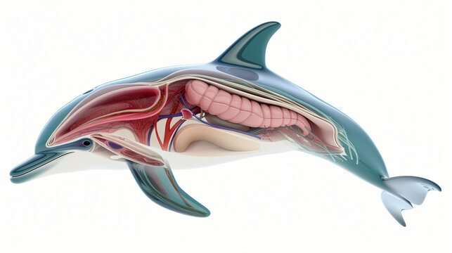 3D rendered illustration of a dolphins internal
