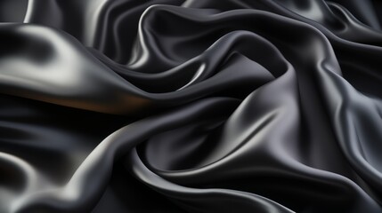 Obraz premium black silk satin fabric abstract background